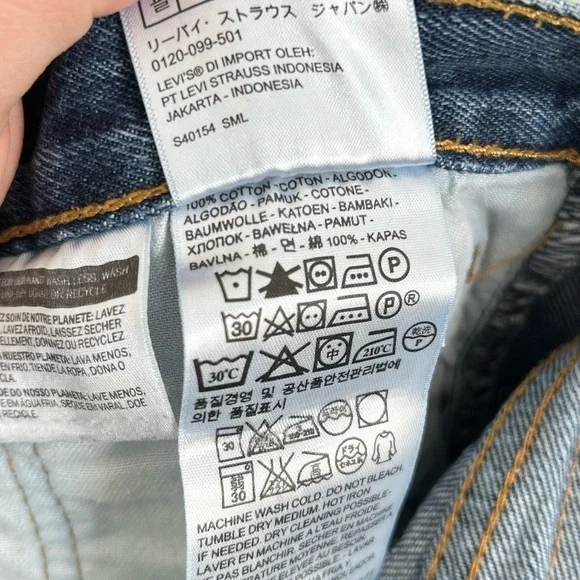 Levis Mens 501 Original Fit Button Fly Jeans in Rinse Dark Wash sz 32 x 29 Denim